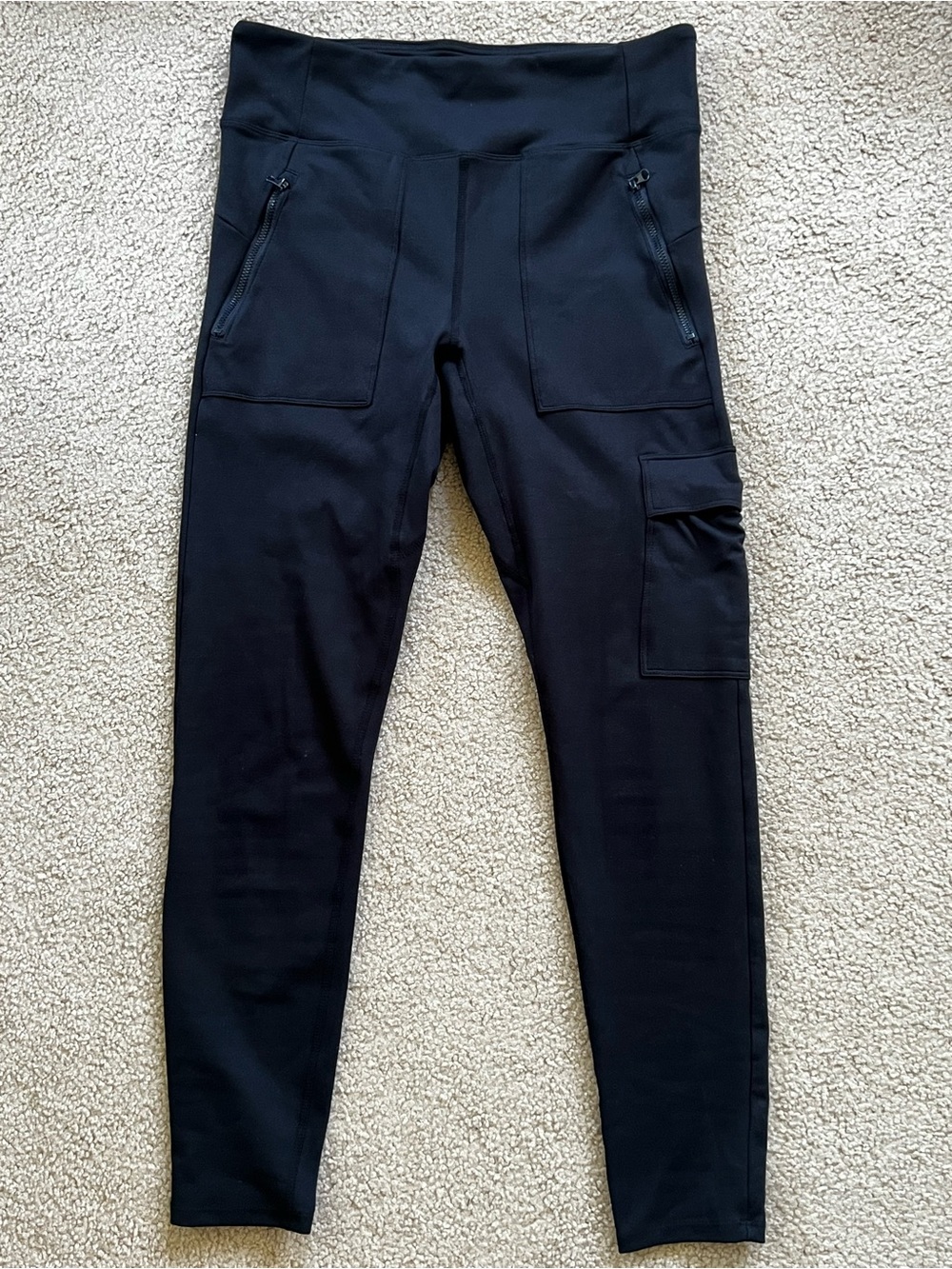 Eddie Bauer Black Cargo Pocket Leggings - Size Large, Exc Condition